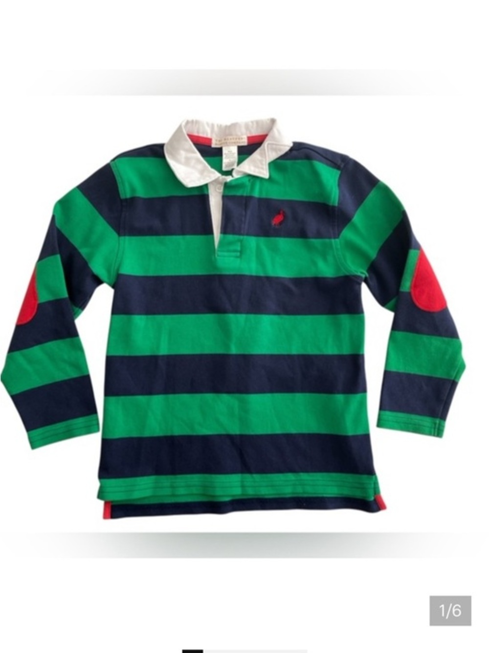 The Beaufort Bonnet Company Green and Navy Kids Polo